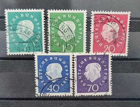 Almanya 1959 Profesör Dr. Th. Heuss Tam Seri Damgalı