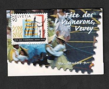  İsviçre 1999 Fête des Vignerons Vevey Pul Karnesi (Helvetia)