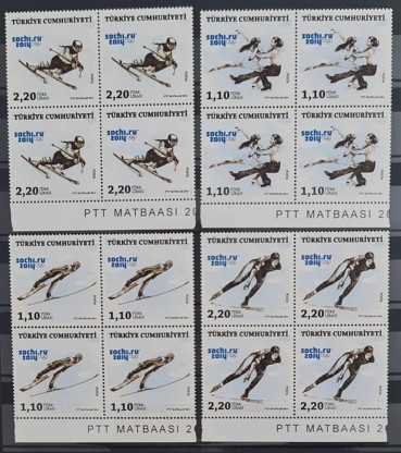 2014 SOCHİ KIŞ OLİMPİYAT OYUNLARI 4’LÜ BLOK MNH 