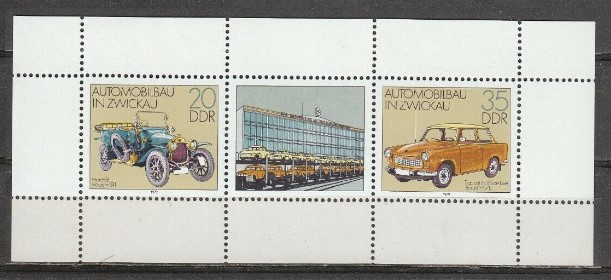 ALMANYA DDR 1979 ZWICKAU OTOMOBİL ÜRETİMİ BLOK