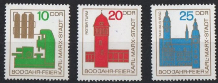 ALMANYA DDR 1965 CHEMNİTZ KARL MARX ŞEHRİNİN 800 YILI