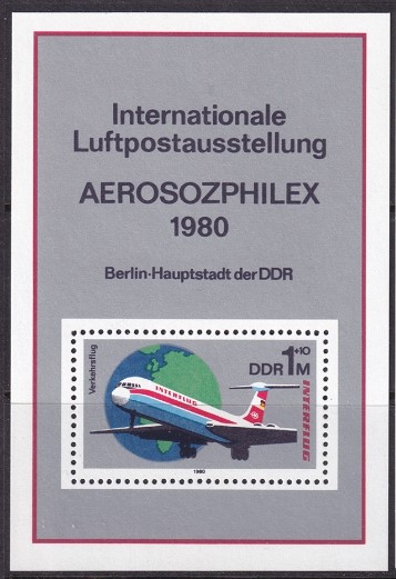 ALMANYA DDR 1980 Havacılık - Interflug Havayolları’nın 25. Yıldönümü