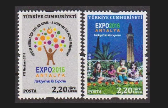 2013 EXPO 2016 ANTALYA SÜREKLİ POSTA PULLARI MNH