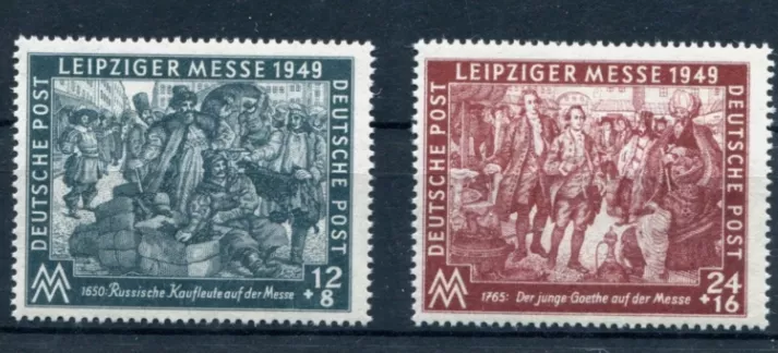 ALMANYA 1949 SOVYET İŞGAL BÖLGESİ LEIPZIG FUARI SETİ MNH