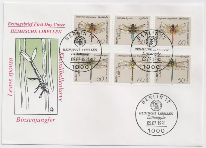 Almanya 1991 Yusufçuklar, Böcekler FDC