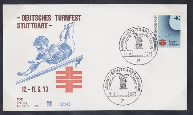Almanya 1973 Stuttgart Jimnastik Festivali, FDC