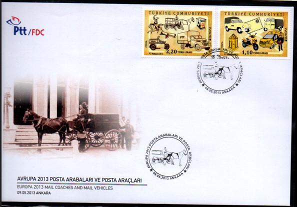 2013 AVRUPA POSTA ARABALARI FDC