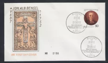 Almanya 1987 Johann Albrecht Bengel’in 300. doğum günü FDC