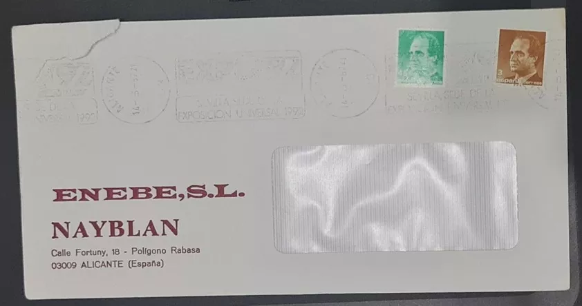 Expo 1992 Sevilla Zarfı – İspanya Evrensel Sergi Damgalı