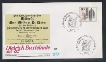Almanya 1987 Dietrich Buxtehude’nin 350. doğum günü FDC