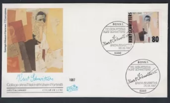 Almanya 1987 Kurt Schwitters’ın 100. doğum günü FDC