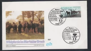 Almanya 1987 Dülmener Wildpferde FDC