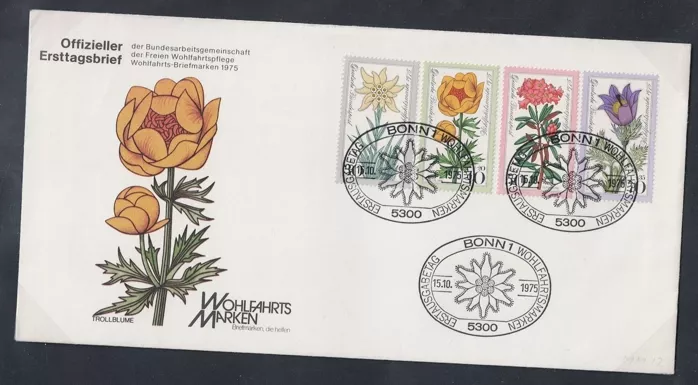 Almanya 1975 Refah: Alp Çiçekleri FDC