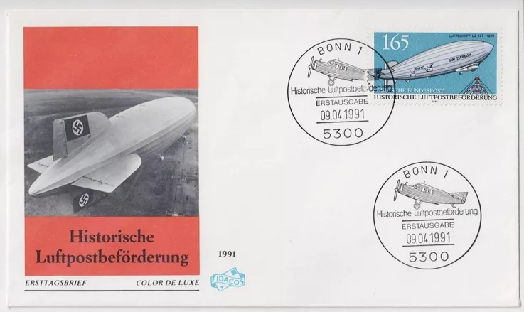 Almanya 1991 Tarihi Hava Postası, Zeplin FDC