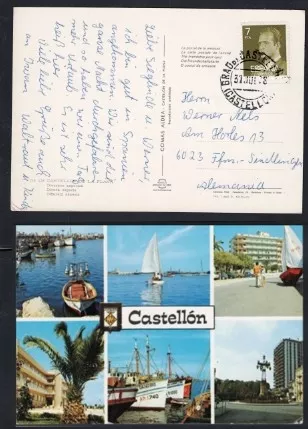 Castellón ve Vinaròs Kartpostalı: 1974’ten İspanya’dan Postadan Geçmiş Nostaljik Hatıra