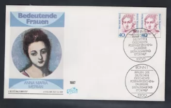 Almanya 1986 Clara Schumann FDC