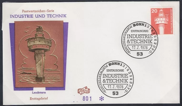 Almanya 1976 Weser Deniz Feneri FDC