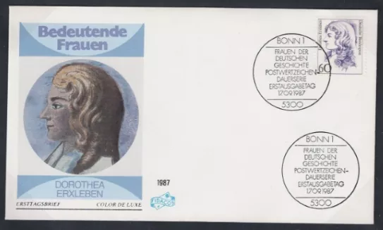 Almanya 1987 Ünlü Kadınlar Dorothea Erxleben FDC