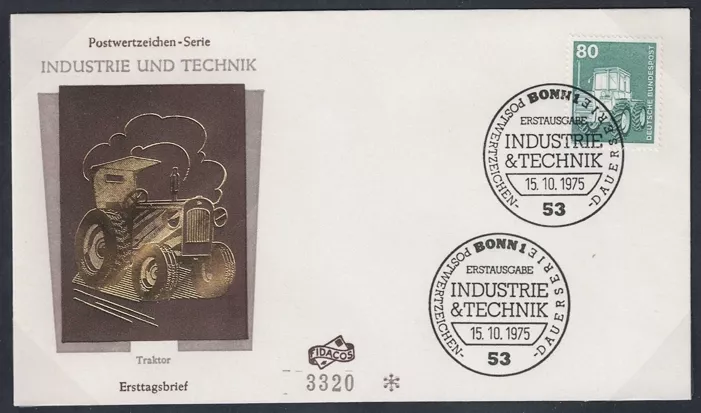 Almanya 1975 Sanayi ve Teknik-Traktör, FDC