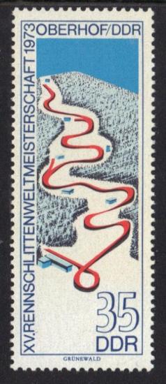 ALMANYA DDR 1973 TOBOGGAN DÜNYA ŞAMPİYONASI OBERHOF