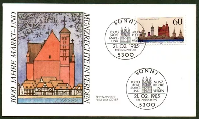 Almanya 1985 1000. Yıl FDC