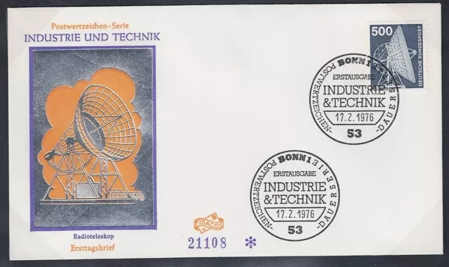 Almanya 1976 Effelsberg Radyo uzayı FDC