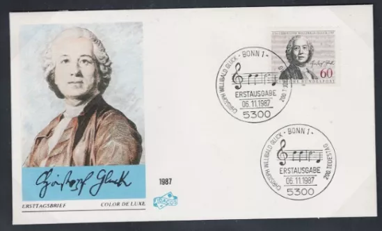 Almanya 1987 Christoph Willibald Gluck’un ölümünün 200. yıldönümü fdc