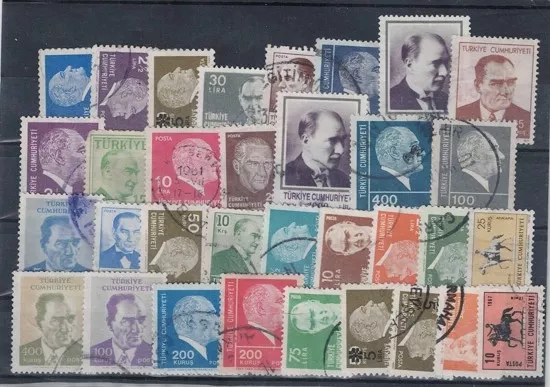 Atatürk Konulu Damgalı Tam Seriler ve Muhtelif Serilerin Parça Pulları Lotu