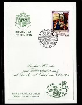 1991 Vaduz – Liechtenstein Noel Özel Damgalı Kart Pullu 