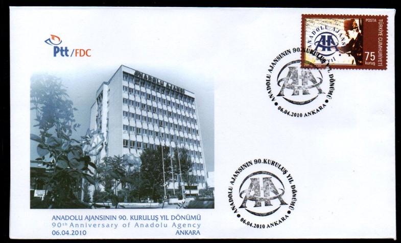 2010 ANADOLU AJANSININ 90.YILDÖNÜMÜ FDC