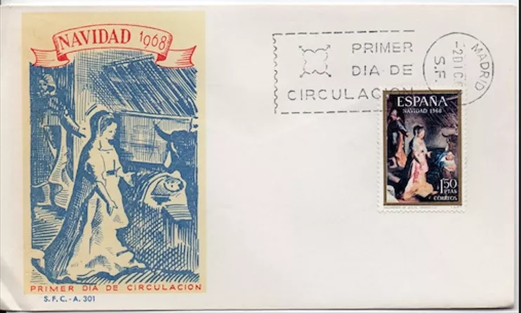 İspanya 1968 Noel FDC