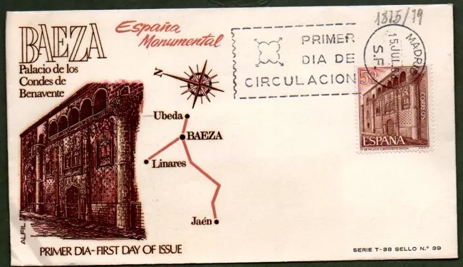 İspanya 1968 Baeza Sarayı FDC