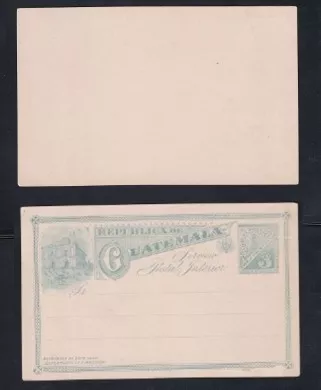 Guatemala 1877 Kartpostal Tarihi Filateli Hatırası