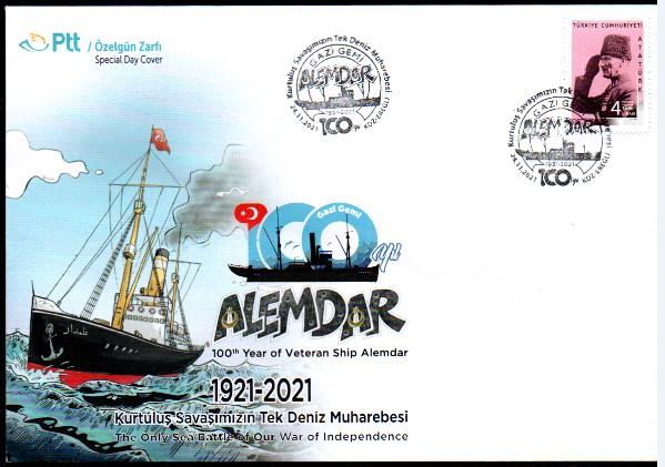 2021 ALEMDAR SAVAŞ GEMİSİNİN 100. YILI ÖZEL GÜN ZARFI
