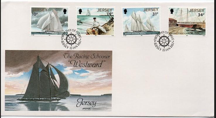Jersey 1987 Yelkenli Gemiler ’Westward’ FDC