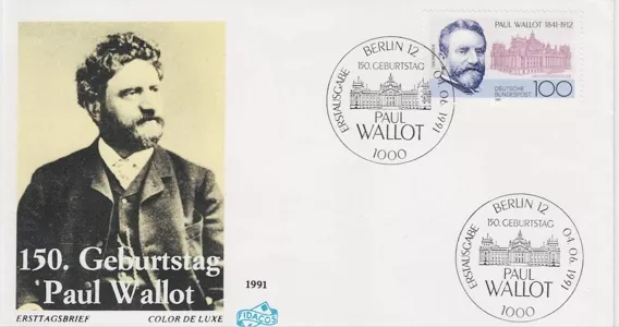 Almanya 1991 Paul Wallot FDC