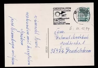 1994 Oberstaufen – Almanya Noel Kartpostalı