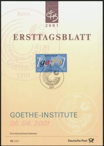 Almanya ETB, Ersttagsblatt 19/2001 – Goethe-Institute