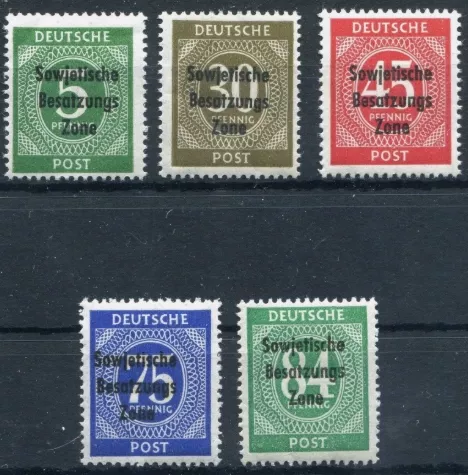 Almanya 1948 Sovyet İşgal Bölgesi Sürşarjlı MNH Seri