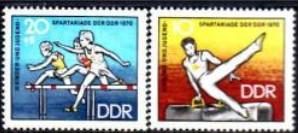 ALMANYA DDR 1970 SPOR DALLARI CİMNASTİK VE ATLETİZM