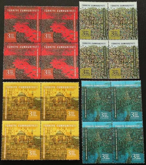2021 TÜRK RESSAMLARIMIZIN TABLOLARI DEVRİM ERBİL 4’LÜ BLOK MNH