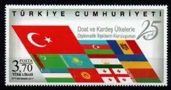 2017 DOST VE KARDEŞ ÜLKELERLE DİPLOMATİK İLİŞKİLERİN KURULUŞUNUN 25.YILI MNH