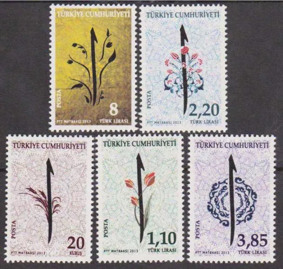 2013 HAT SANATI KONULU SÜREKLİ SERİ POSTA PULLARI MNH