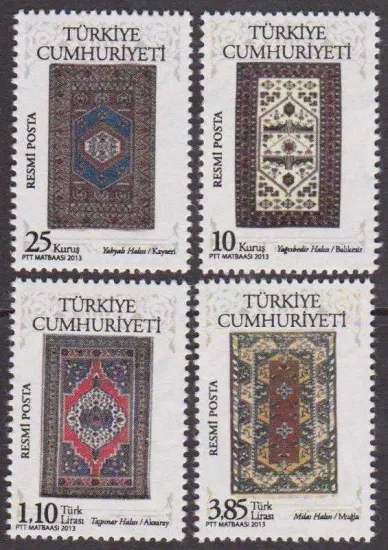 2013 HALI ve KİLİM MOTİFLERİ RESMİ POSTA PULLARI MNH
