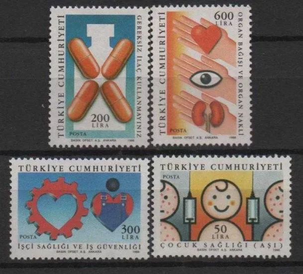 1988 SAĞLIK KONULU SÜREKLİ MNH SERİ