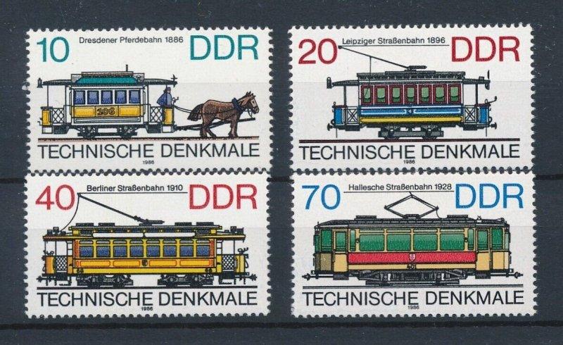 ALMMANYA DDR 1986 Tarihi Tramvay Araçları