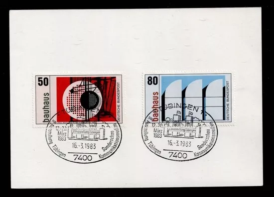 1983 Tübingen – Bauhaus Özel Damgalı Alman Pulları (50 Pf + 80 Pf)