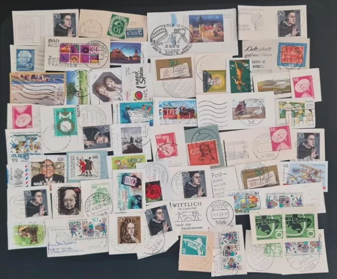 Damgalı Alman Posta Pulları Lotu - Sanat ve Teknik Temalı Fragmanlar