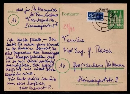 1948–1950’ler Almanya – El Yazılı Kartpostallar Serisi (Ön & Arka Yüz)