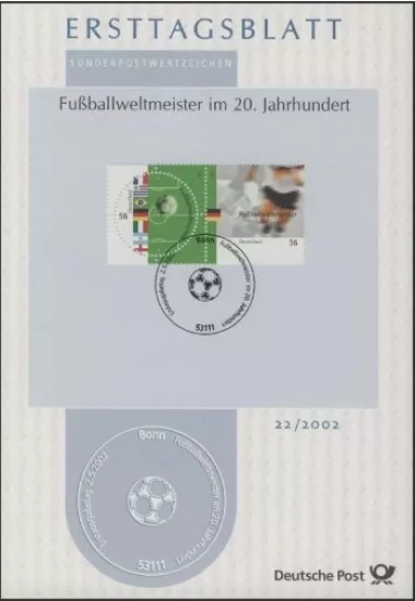 Almanya ETB 22/2002 – Fußballweltmeister im 20. Jahrhundert / 20. Yüzyılda Futbol Dünya Şampiyonları